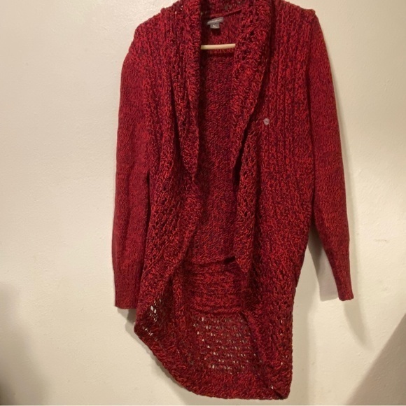 Eddie‎ Bauer Peekaboo Sweater Cardigan Women’s Size Medium  Cotton Open Front - Picture 1 of 13